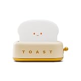 DAWRIS Toast Nachtlicht Kinder, Kawaii LED Nachtlicht mit Timer, Babyzimmer LED Nachttischlampe USB Wiederaufladbar Baby Nachtleuchte Stilllicht, Lächeln Brot Toast Nachtlampe für Teen Girl Boy, Gelb