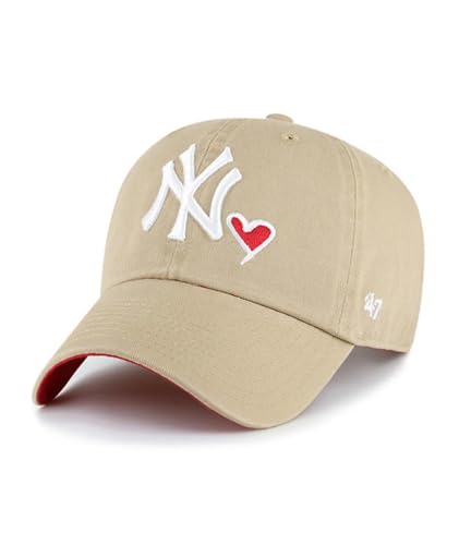 Casquette New York Yankees Coeur Rouge Brodé Style Papa Kaki
