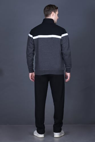 Image of GODFREY Zipper Track Suit For Man Winter Wear High Neck Cotton Tracksuit- Co ords For Men Regular Fit