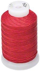 Simply Silk Beading Thread Cord Size FF Red 0.015 Inch 0.38mm Spool 115 Yards for Stringing Weaving Knotting