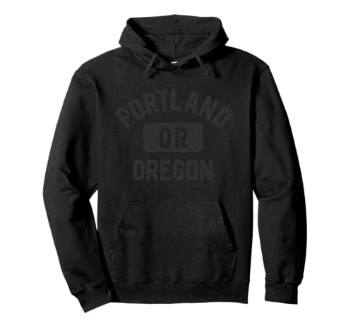 Portland Oregon Gym Style Black Print Hoodie