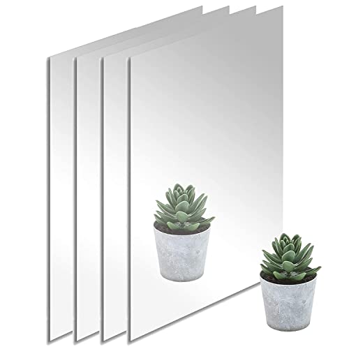 (4-Pack) 12" X 24" Silver Mirrored Acrylic – 5/64" Thick; Perfect For Decorative Furniture, Craft Projects, Signs And More; The Unshattered Substitute For Glass Mirror, Safe For Children And Adults #TOP11