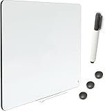 Dr.Tafel Whiteboard Magnetisch mit Stiftablage 90 x 60 cm - Magnettafel mit Magnete Stift - White Board Trocken Abwischbar - Magnetboard Rahmenlos - Weiß