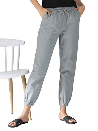 Image of The Souled Store Womens and Girls Solid Cotton Woven Joggers