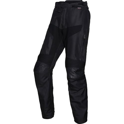 FLM Grip WP Textilhose - Wasserdicht & Atmungsaktiv - Clime-Max Membran - Mit Knieprotektoren - Schwarz