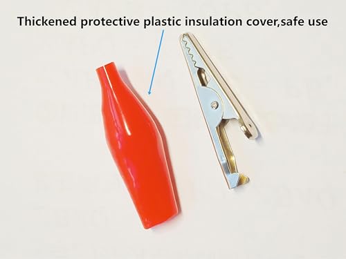 Image of Alligator Clip Adapter Clamp Jumper Test Kit Helper Alligator | Clip for Electrical Equipment with Protective Insulation Cover 1.06inch /27mm 20pcs