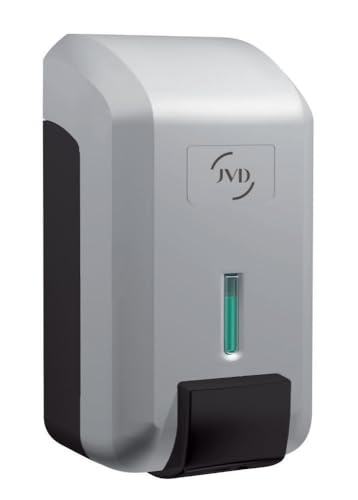 JVD Distributeur Savon Mousse Cleanline Gris métal Gris - Compatible Savon Mousse - Bouton Poussoir - Anti-vandalisme - Matériel Professionnel