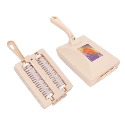 Agatige Carpet Sweeper Gadgets for Home, Twin Roller Handheld Manual Brush Pet Hair Dust Scraps Paper Small Rubbish Cleaning Tool Rug Roller Brush Push for Bed Clothes Desktop