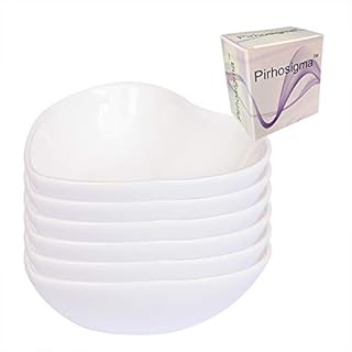 Pirhosigma 6 x Heart Shaped Porcelain Soy Sauce Dish Ceramic Dip Dipping Bowls White for Dinner Baking BBQ and Cooking
