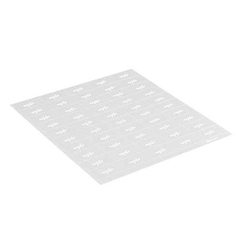 Restaurantware-Label Tek 1.9 x 1 Inch Mojito Bottle Juice Labels, 100 Self-Adhesive Labels For Bottles - Resists Condensation, For Drink Pouches, Clear With White Font Plastic Water-Resistant Labels