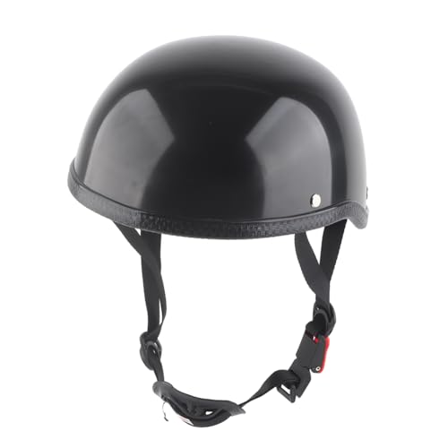 Vintage Motorcycle Half Helmet Retro Helmet Robust Scooter Summer Half Helmet (Brightblack)