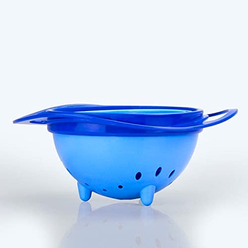 Prato Gyro Bowl Bebe Papinha Não Cai Derrama Comida Sopa E Azul e Rosa (Azul) Brinquedo Com seguranç
