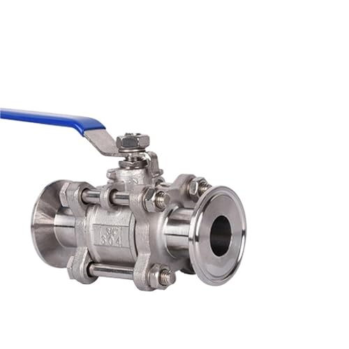 Válvula de bola de 1/2 pulgada en acero inoxidable de 3 piezas para conexiones clamp de fluidos 3