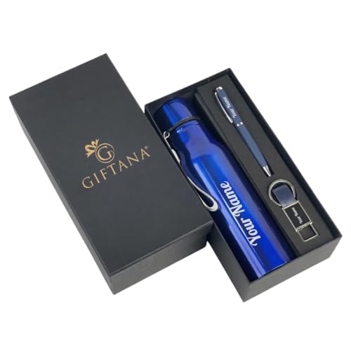 Image of Giftana Personalized Name Water Bottle 750ml, Birthday Gifts (Blue 1)