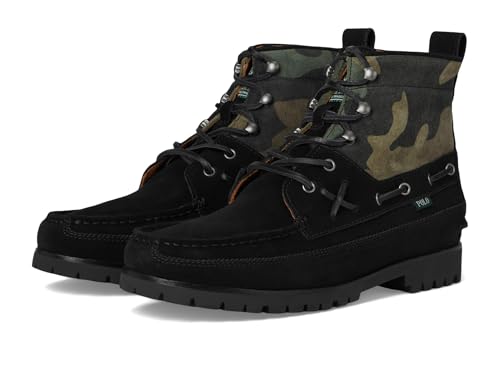 Polo Ralph Lauren Men's Ranger Mid Camo Suede Boot Black/Camo 8 Medium