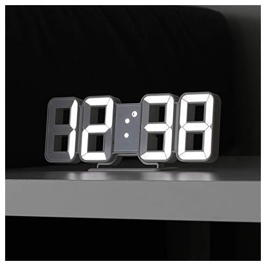 mooas 3D Pure Mini White LED Clock, Multi-Function LED Clock (Calendar, Alarm, Temperature) (8.5" White Table Alarm Clock)