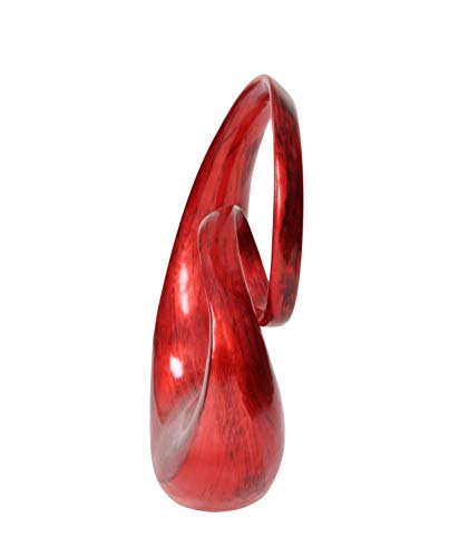 Deco 79 Polystone Abstract Swirl Sculpture, 13" X 7" X 24", Red #TOP3