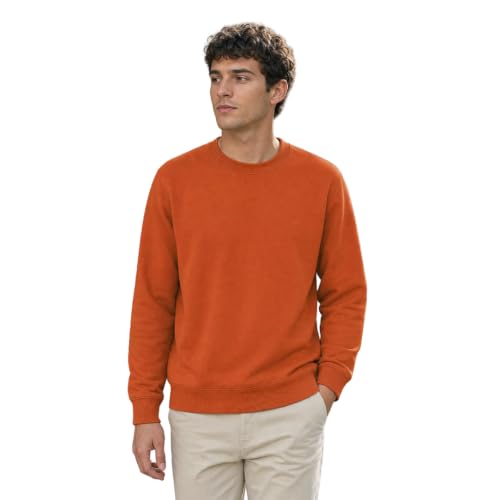 Image of Nobero Sweatshirts for Man Stylish | 280 GSM Rich Cotton Fleece Solid Regular Fit Full Sleeve Sweatshirt for Men | Stylish Casual Wear Winter Crew Neck Sweatshirt for Men
