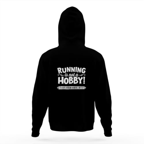 Funny Retro Running Is Not A Hobby Gym Fitness Hoodies for Teen Girls Boys Lightweight Kangaroo Pocket Sweatshirt4