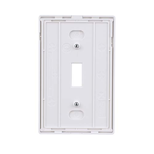 Eaton Pjs1W Arrow Hart Pjs1 Mid Size Screw Less Wall Plate, 1 Gang, 4-7/8 In L X 3-1/8 In W X 0.08 In T, White #TOP3