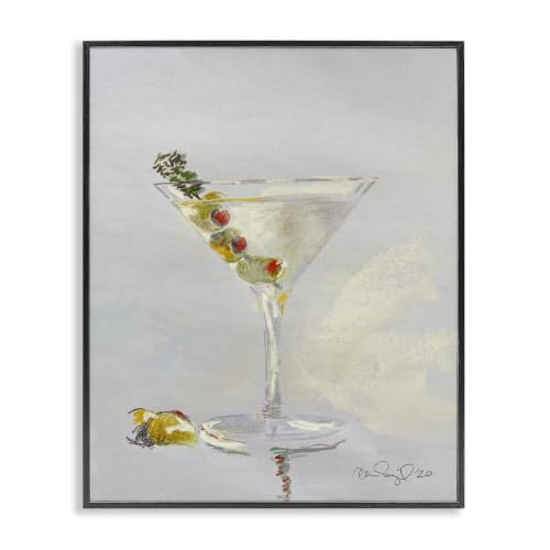 Olive Martini Glass Cocktail Bar, 24 x 30 Inch Framed Giclée Print