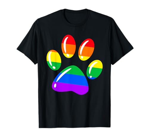 Camisa del orgullo LGBTQ Rainbow Dog Paw Pride Month LGBT Dog Lover Camiseta