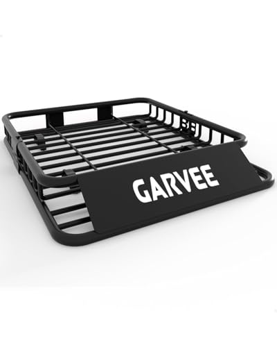 Garvee 46 in x 36 in Universal Roof Rack Basket, 200 LBS Capacity Luggage Rack, Heavy Duty Rooftop Cargo Carrier, Car Top Luggage Holder Basket Heavy Duty for SUVs, Trucks, Vehicles