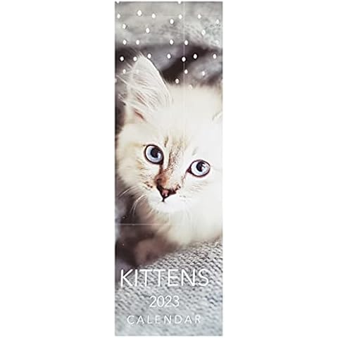 UK Souvenirs And Gifts 2023 Mini Bookmark Calendar Kittens Christmas Gift Cute Cats Pets Animals, Multicoloured Cover