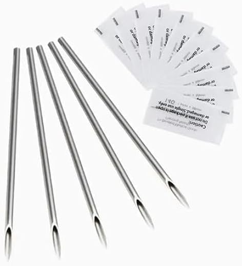 ITT 18G Sterilized Piercing Needles, Disposable Stainless Steel Body Piercing Tools (Pack of 20) – Professional Supplies f...