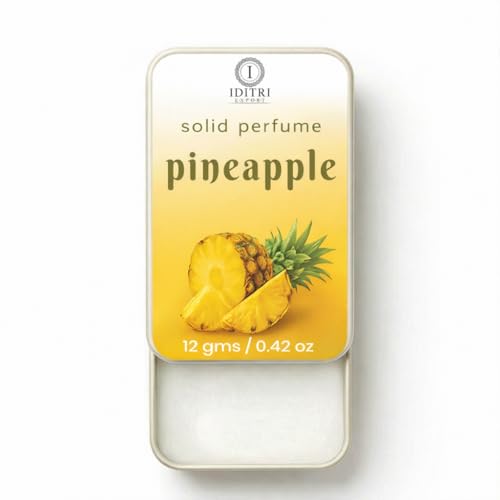 Image of Solid Perfume Pineapple | Alcohol Free Wax Perfume Balm, Long Lasting Pocket Fragrance Tin 12g, Non Greasy Smooth Glide, Travel Friendly | perfect for gifting | Touch Up