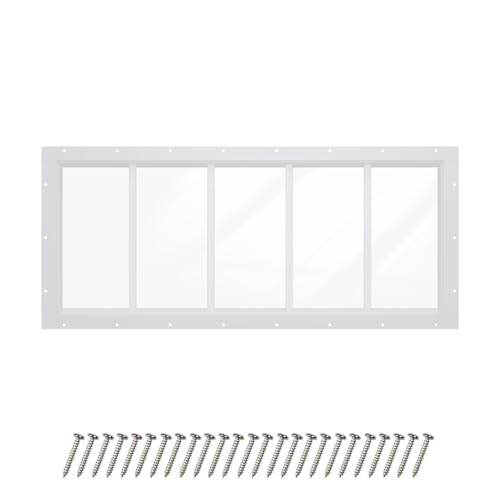 AIRGBW Transom Window for Shed, Fixed Tempered Garage Window for Playhouse, New Exterior Construction Windows (10