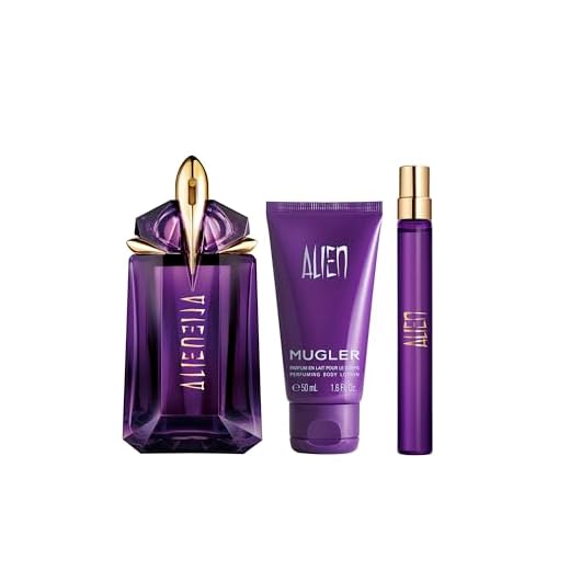 Alien Eau de Parfum, Estuche Perfume para Mujer 60ml vaporizador + Loción Corporal 50 ml + 10 ml Vaporizador, Fragancia Recargable