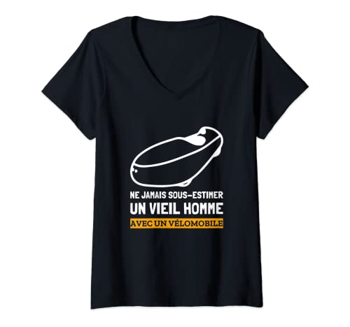 Womens Recumbent Bike And Velomobil V-Neck T-Shirt