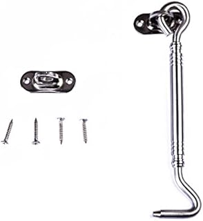 QH-Shop Cabin Hook, Stainless Steel Hook and Eye Multi-Purpose Hooks for Shed Gate Garage Door Windows 153mm