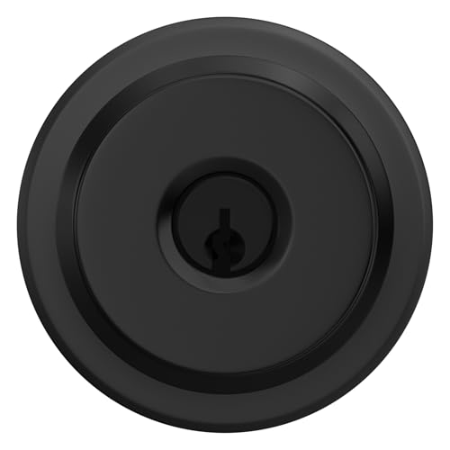 Image of Schlage F51A BWE 622 COH Bowery Door Knob with Cohen Trim, Keyed Entry Lock, Matte Black