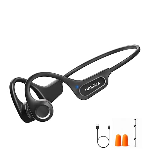 Nanajorwa Bone Conduction Headphones, Bluetooth 6.0 Wireless Sport Earphones 10H Playtimes Sweatproof Open Ear Headphones for Workout, Cycling, Outdoor Activities