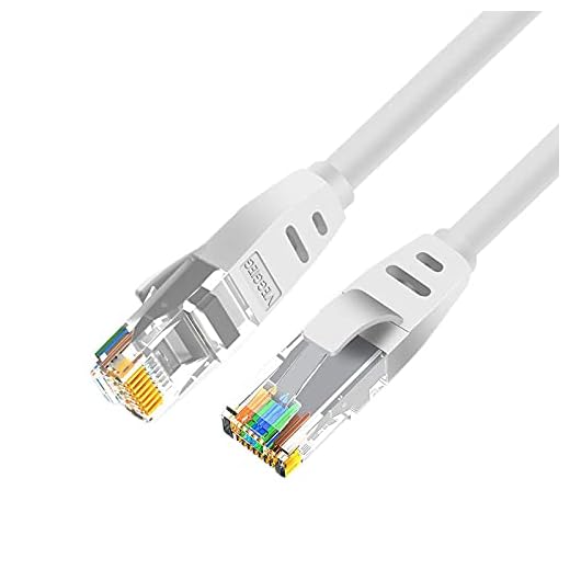 Ctzrzyt 6 Ethernet-kabel platt huvud 10 fot 10 Gbps RJ45 internetkabel för PC/Switch/TV-box/skrivare, vit