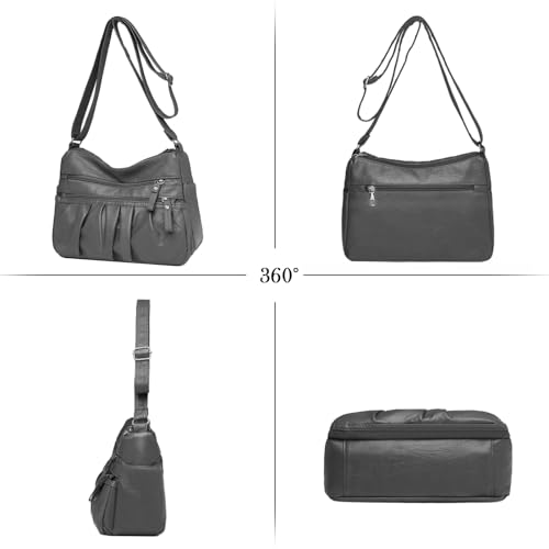 Women Crossbody Handbags Waterproof Shoulder Bag Ladies Soft Leather Purse Satchel Multi Pocket Messenger Bag2