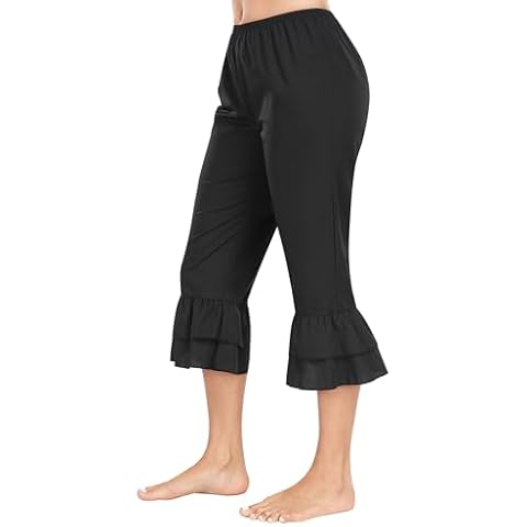 MOSCOAL Women's Victorian Ruffle Hem Culottes Cover