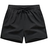GUNLIRE Boy's Quick Dry Running Shorts Athletic Active Gym Lightweight for Outdoor Camping Hiking Sports Shorts,Black,16