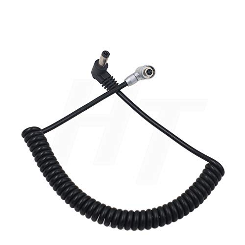 Câble d'alimentation coude 4 broches spiralé pour écran PortKeys BM7