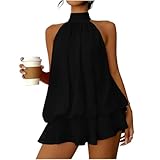 robe funky derhy Style: loisirs Générique Robe Femme Chic et Elegant Robe Mi-Longue Dos Nu Dress Fluide Décontractée Robe Mi-Longue Robes Funky Mode Respirant Loisirs Robes sans Manches Dress Ample D’Intérieur Robes Noir XXL