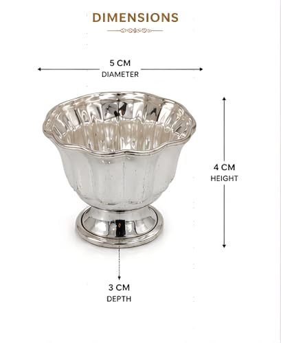Image of BLeaf German Silver Lotus Kumkum Cup (5 cm Dia x 4 cm H, 35g)