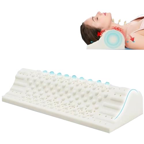 FEMRCATN Almohada de látex 100% Natural Premium, Almohada de tracción, Almohada ergonergonpara el Dolor de Cuello, Almohada para el Cuello, importación de Tailandia, Almohada médica Profesional