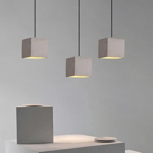 Suspension ciment cube et terrazzo pour lustre rétro rétro au design géométrique