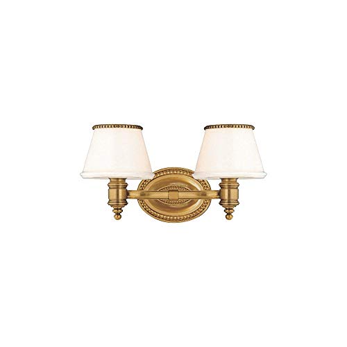 Hudson Valley Lighting 4942-FB Richmond 2 Light Bath Vanity - 14.5 Inches Wide by 7.5 Inches High, Flemish Brass Finish with Opal/Glossy