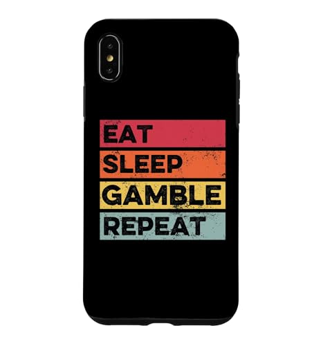 Retro Eat Sleep Gamble Repeat Funny Casino �M�����u�� �|�[�J�[ �X�}�z�P�[�X iPhone XS Max �p