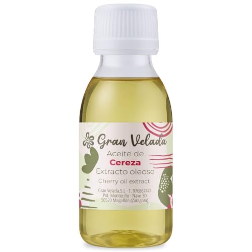 Gran Velada - Aceite de Cereza 100ml | Extracto Oleoso Antioxidante y Tonificante | Ideal para Cosmética Natural Facial Corporal y Sérums para Piel Mixta Sensible o con Brillo