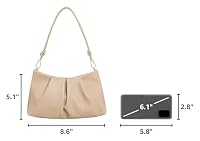 CHARMING TAILOR Women Clutch Bag Dressy Formal Handbag Pleated PU Clutch Purse for Cocktail Prom Wedding Party (Taupe) — image 3