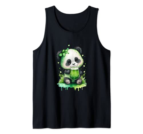 Oso panda del día de San Patricio Camiseta sin Mangas